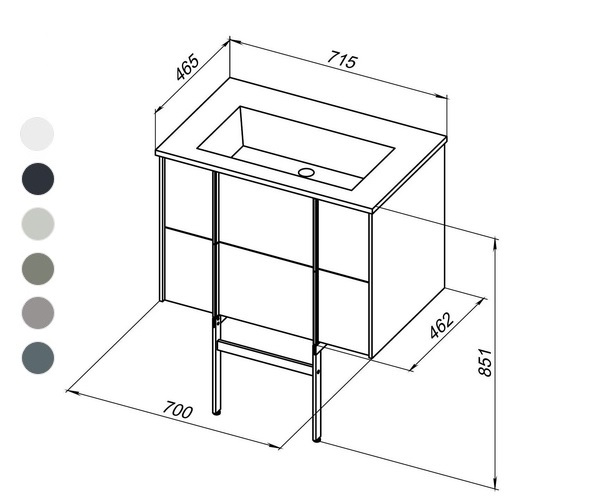 тумба с раковиной ALLEN BRAU REALITY 70